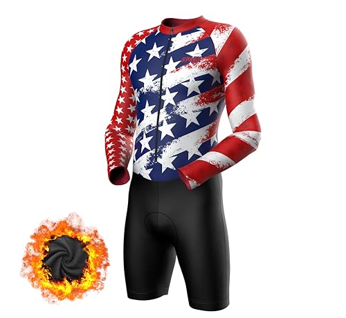 Sparx Macacão térmico para ciclismo de inverno de manga comprida Pro Team Kit de ciclismo de corrida