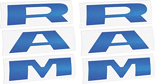 2019-2024 RAM Door Emblem Overlay Decal Stickers - (Color: Reflective Blue)