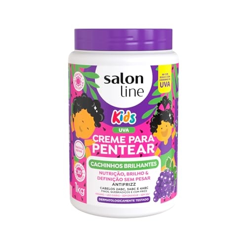 Salon Line, Creme de Pentear Kids, Cachinhos Brilhantes, Uva, Vegano - Para Cabelos Ondula... Salon Line, Creme de Pentear Kids, Cachinhos Brilhantes, Uva, Vegano - Para Cabelos Ondula...