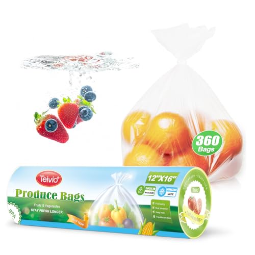 Teivio 480 Count Plastic Produce Bags on a Roll