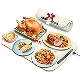 Warming Mat for Food, VEPOKA Food Warmer Mat for Countertop, Electric Warming Tray with 7 Temp Levels & Auto Shut-Off, Food Warmers for Parties, Ideal Gift for Kitchen & Buffet Use