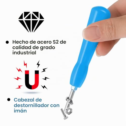 Miniatura 6 de Juego De Destornillador Gamebit, 4,5 Mm Y 3,8 Mm, De Doble Extremo, Para Reparación Snes, Nes, N64, Gameboy, Destornillador Magnético Azul