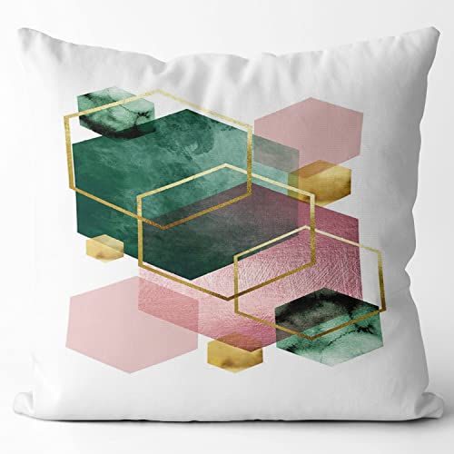 Taies d'oreiller assorties vert émeraude, rose, doré, trio abstrait, art moderne, taies d'oreiller nordique, housses de coussin décoratives modernes pour canapé, 45 x 45 cm Cover