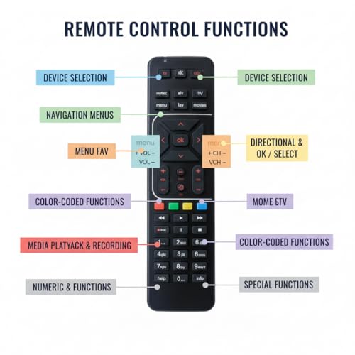 Image of Airtel DTH Remote Original Compatible (Come with 2 AAA Batteries), Black