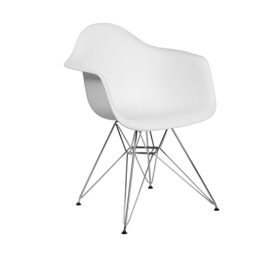 Eames Side Shell Chair Eiffel Base ① Eames Style Side Bucket Chair with Chrome Metal Legs Eiffel Dining
