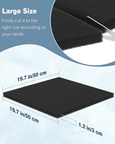 Image of Pawfly Aquarium Filter Media Pad for Fish Tank Filters 20 inch L x 20 inch W x 1 inch H, 20PPI Aquarium Filter Media Sponge Filter Floss Roll for Sumps Ponds, 2 Pack