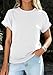 PRETTYGARDEN Womens Summer Tops 2026 Spring Casual Rolled Short Sleeve Basic Tees Crew Neck Work Shirts Fashion Clothing (White,Medium)