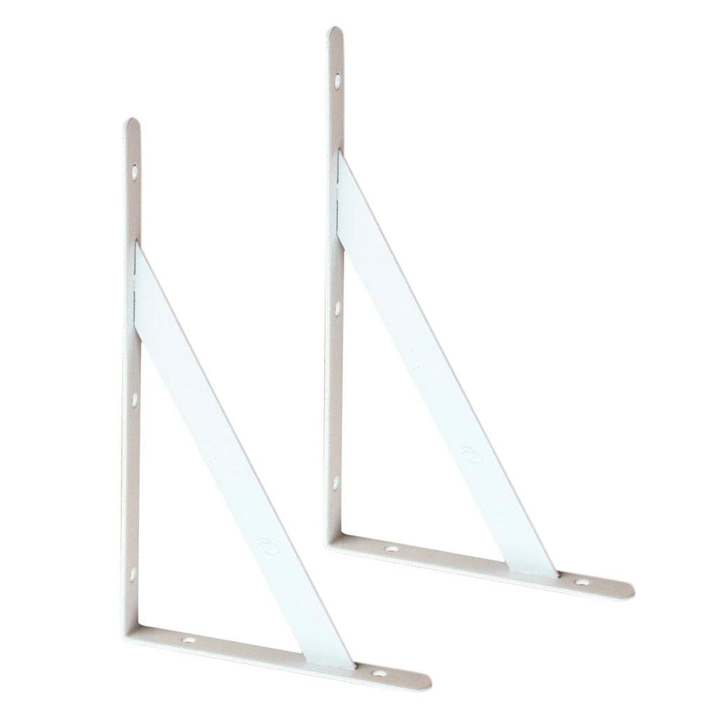 2-Piece Metal L Shaped Wall Shelf Bracket Rack Support 150x95x2mm White | Wall Shelves | Home Déco-image-49