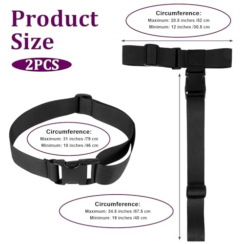 Image of Ptwola 2 Pack Add a Bag Luggage Strap Heavy Duty Suitcase Belt Adjustable Buckle Luggage Connector Nylon Travel Attachment Strap Essentials for Women Men Handbag Backpack Bag Accessories