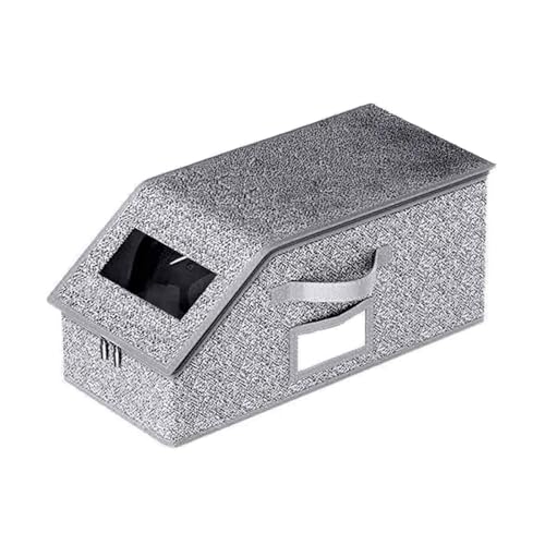 LEAQU Stackable Hat Storage for Baseball Caps, Hat Organizer for Closet, Sturdy Snapback Boxes for Men with Cardboard, Grey (1Pc)