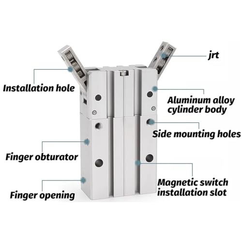 Dedo neumático HFR-10 pequeño con apertura angular de 180° para robótica 4