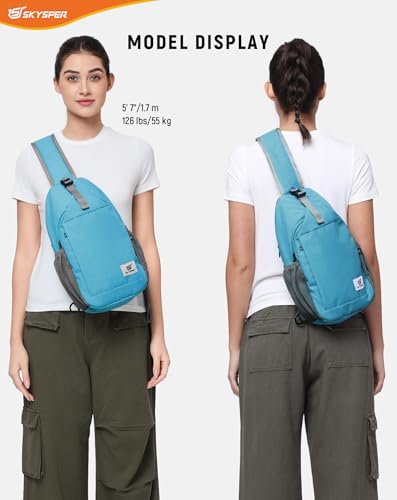 Image of SKYSPER Sling Bag RFID Cross Body Bag Recycled Crossbody Backpack Travel Daypack
