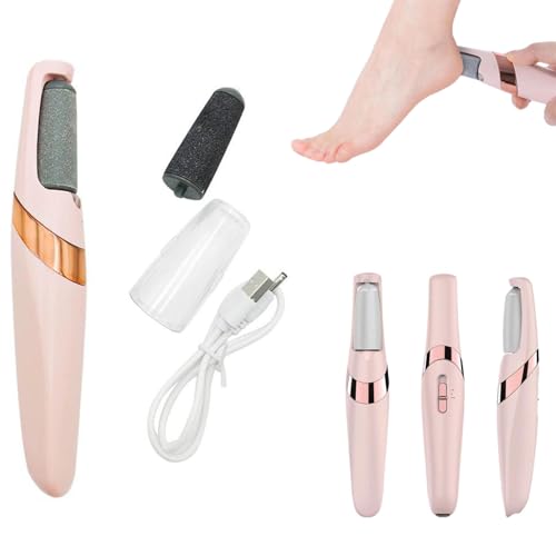 Electric Foot File Rechargeable Electric Foot Callus Remover, Feet Hard Skin Remover Professional Pedicure Tool,Waterproof with 2 Rollers 2 Speed LED Light for Cracked, Rough and Dry Skin (Bag)