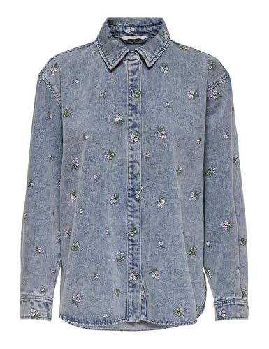 Onlvera L/S Flower Emb Shirt DNM Noos