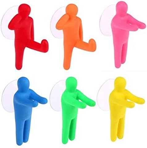 6 Pieces Wall Mounted Duty Suction Cup Toothbrush Holder Hooks Set for Mounting on Smooth Wall in Shower, Bathroom, Garage, Office