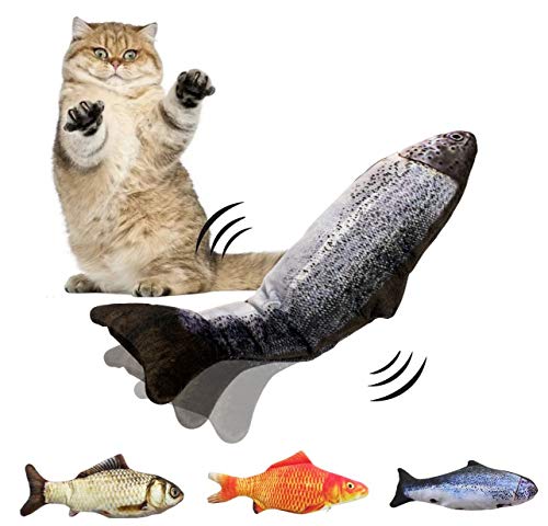 Hinyx - Juguete para gatos con forma de flecho, juguete realista, peces flotantes, juguete de gatito, juguete de peluche interactivo, juguete divertido para el ejercicio del gato