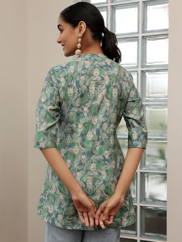 Image of Libas Womens Printed Silk Blend Straight Kurti for Women Suit