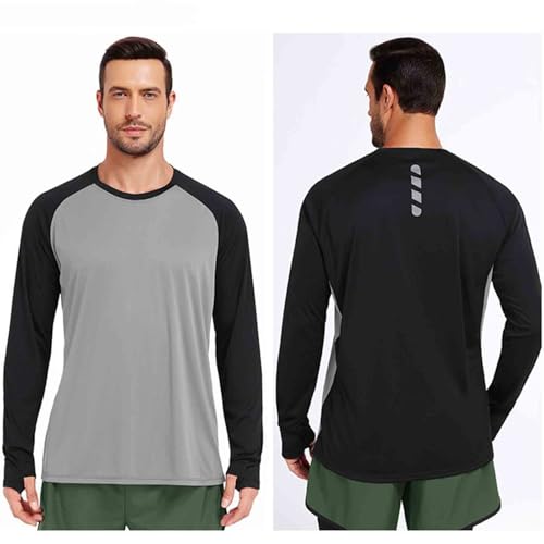 Xiaojmake Mens Sports Baseball T Shirts Casual Colorblock Pullovers Crew Neck Tops Slim Fit Raglan Long Sleeve Swim Shirts3