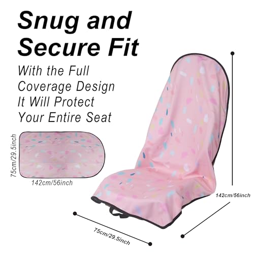 Image of Car Seat Cover Protector Front Seats,for Gym Workout,Running,Swimming,Beach and Hiking,Waterproof Sweat Towel Bucket Seat Covers for Cars SUV Trucks (Pink Marbling, 1Pcs)