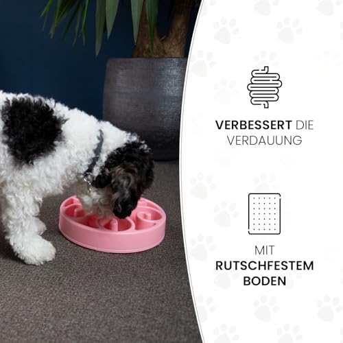 Eat Slow Live Longer Original Feeder S/M - Ø20,5 cm - Futternapf - Antischlingnapf Hunde - Schleckmatte Hund - Hundenapf - Slow Feeder für Hunde - rutschfest - Rosa