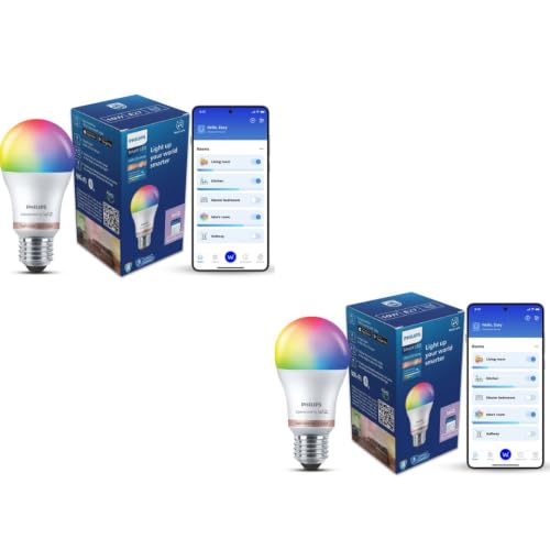 Image of PHILIPS WiZ 10W E27 Wi-Fi & Bluetooth LED Smart Bulb with Music Sync, Compatible with Amazon Alexa & Google Assistant, 16 Million Colours & Motion Sensing Technology | Pack of 2
