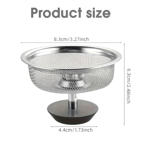 Colador para fregadero de cocina acero inoxidable 2 piezas miniatura 2