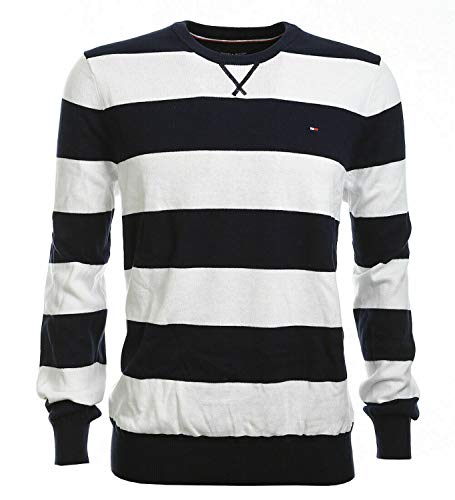 tommy hilfiger striped crew neck sweater