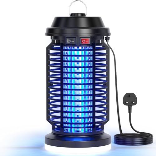YISSVIC Electric Fly Killer Bug Zapper Outdoor Indoor 4200V Mosquito Killer Lamp with LED Light IPX4 Waterproof Insect Catcher for Patio Garden Home 2 Separate Switches