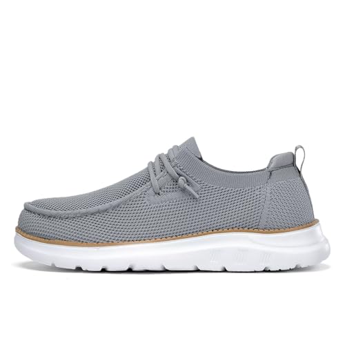 Image of Mens Boat Loafers Slip-on Casual Mesh Walking Shoes Business Oxfords Sneakers Work Lightweight Comfortable Soft Sole