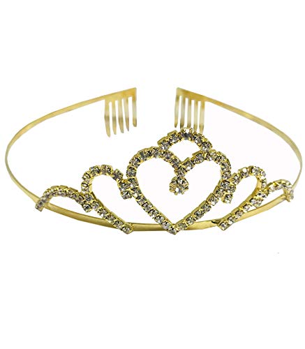 Evisha Womens Girls Golden Artificial Diamond Studded Crown Hair, Head Band (Yellow) (B08GMDGZD6) Amazon Price History, Amazon Price Tracker