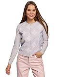 oodji Ultra Damen Gestrickter Cardigan mit Knopfverschluss, Beige, DE 32 / EU 34 / XXS
