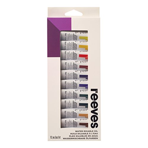 Image of Reeves Water Mixable Oil Paint-10ml, Set of 12