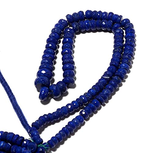 LKBEADS Lapis Lazuli fasetowane koraliki rondelle, AAA Lapis Lazuli Rondelle, koraliki od 6 mm do 10 mm, sznurek 40 cm