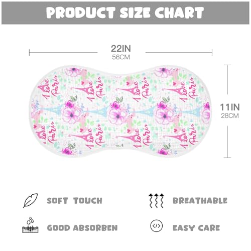 Flower Paris Love Baby Burp Cloths Baby Bibs Burp Clothes Cotton Burping Cloths for Babies Burp Cloth Curved Absorbent Washcloths for 22x11IN Baby Boy Girl Essentials,2 Pack3