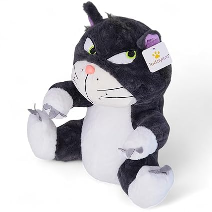 Image of Black Small Cat Huggable Soft Toy Teddy Bear Adorable Plush Toys for Kids & Babies Cuddly Animal Stuffed Toy Safe & Gifts for Toddlers, Boys & Girls (Angry cat 30cm