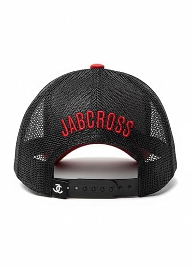 JABCROSS Knockout Premium Twill Cotton Baseball Cap 270 GSM Durable Fabric Structured Crown Adjustable Mesh Back Casual Streetwear Headwear (Red) 1
