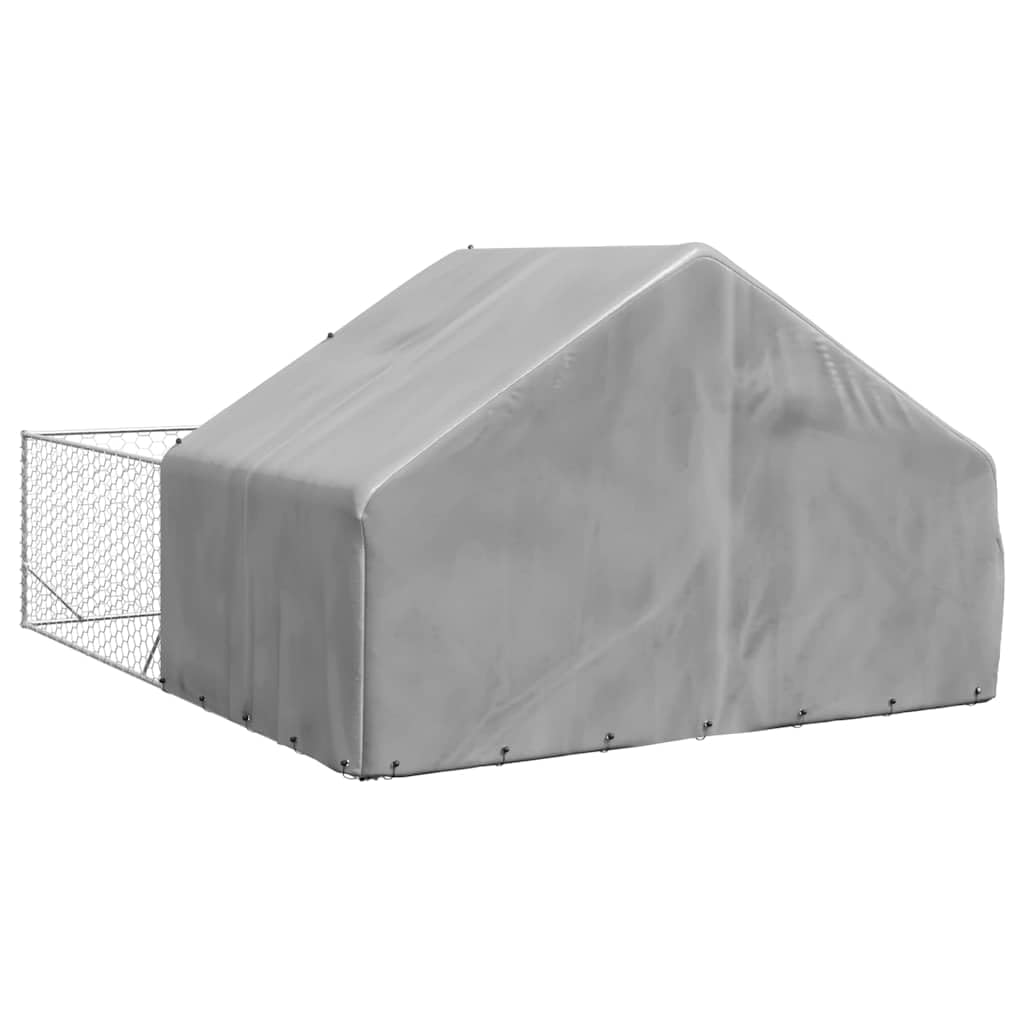 Homgoday Arredo Cuccia per Cani da Esterno con Recinto 5x3x1,9m Acciaio Zincato,Arredo Gabbia Cane Gabbia per Cani da Interno Kennel per Cani Gabbie per Cani Recinto per Cani da Esterno
