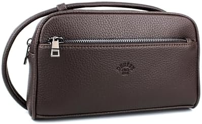 Erkek El Çantası Portföy Çanta İki Bölmeli El Çantası Clutch Çanta (Kahverengi) - Görsel 3