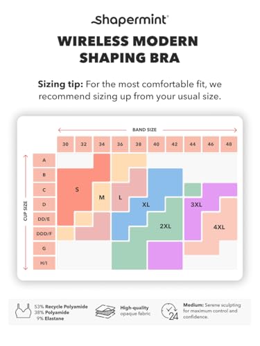 Image of SHAPERMINT Supportive Wireless Bras, Full Coverage, Comfortable with Support and Lift, Adjustable & Convertible Straps, Beige