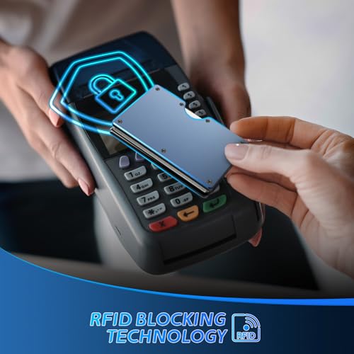 Men Card holder wallet with Money Clip, Credit Card Holder Carbon Fiber Matte, Minimalist Wallet for Men, Slim RFID Wallet3