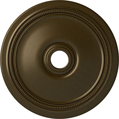 Image of Ekena Millwork CM24DIBRS Diane Ceiling Medallion, 24 inchOD x 3 5 /8 inchID x 1 1 /4 inchP (Fits Canopies up to 6 1 /4 inch), Hand-Painted Brass