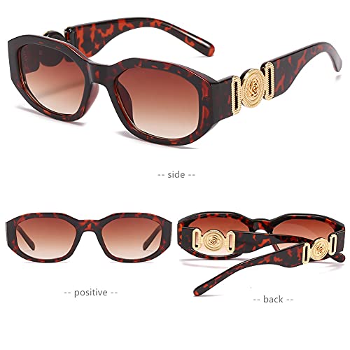 Image of LASPOR Irregular Sunglasses for Women Men Trendy Retro Vintage Rectangle Glasses Hexagon Shades Driving UV400 Protection