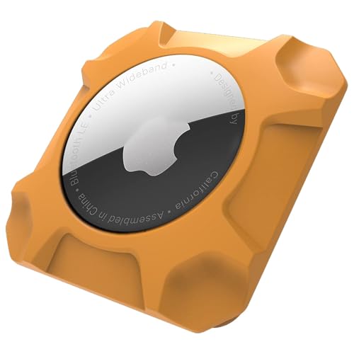 Image of for Airtag Holder Strong Case Stick-On Mount for Airtag Protective Pasteable Accessories Air Tag Case Comaptible with Apple AirTag Hidden Protective Location Tracker (1 Pack Orange)