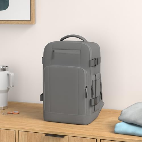 ZHXX Ryanair Handgepack 40x30x20,Handgepäck Rucksack Leichter Kabinenrucksack mit 14 Zoll Laptopfach & Diebstahlsicherung,Dunkelgrau.