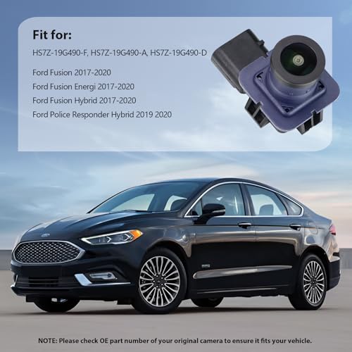 Image of HS7Z-19G490-A Backup Rear Camera Replacement for Ford Fusion /Energi /Hybrid 2017-2020 & Ford Police Responder Hybrid 2019 2020, OE Camera Replaces HS7Z-19G490-F, HS7Z-19G490-D by GreenYi