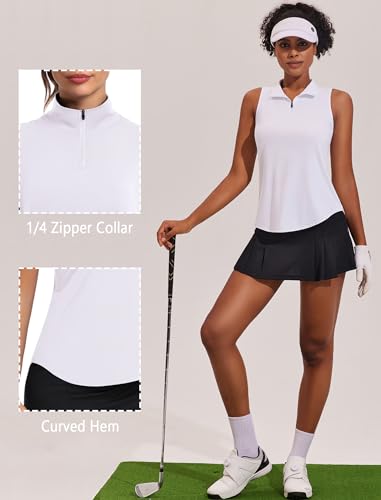 PINSPARK Racerback Zipper Golf Tank