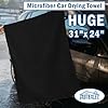 HOMEXCEL Professional Large Microfiber Car Drying Towels 2 Pack, Lint Free, Scratch Free, Highly Absorbent Drying Towel for Cars, SUVs, RVs, Trucks, and Boats,31" x 24", Black #3