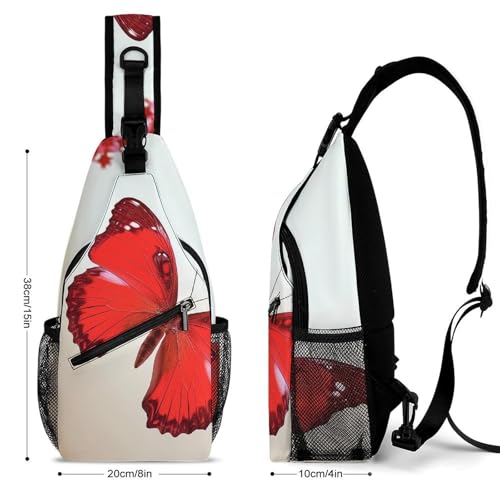 Morrales de senderismo tipo Sling blanco con diseño mariposa miniatura 2