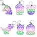 Estian 6 Pcs Mini Pop Fidget Toy, Mini Push Pop Porte clé Fidget Toy, Mini Rainbow Tie Dye Bubble Wrap Jouet Sensoriel En Silicone, Un Jeu De Logique Tactile Pour Les Enfants