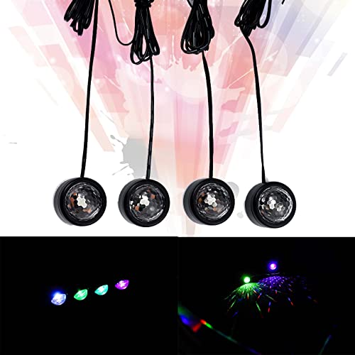 UUSYXNA Led Lights for Car, LED Starry Car Interior Lights Atmosphere Light, Car LED Lights 7 Colors Beads,Interior Lights Voice Mode,Adjustable Car Ceiling USB Led Light(Voice Control 4 Bead 1 Pack)